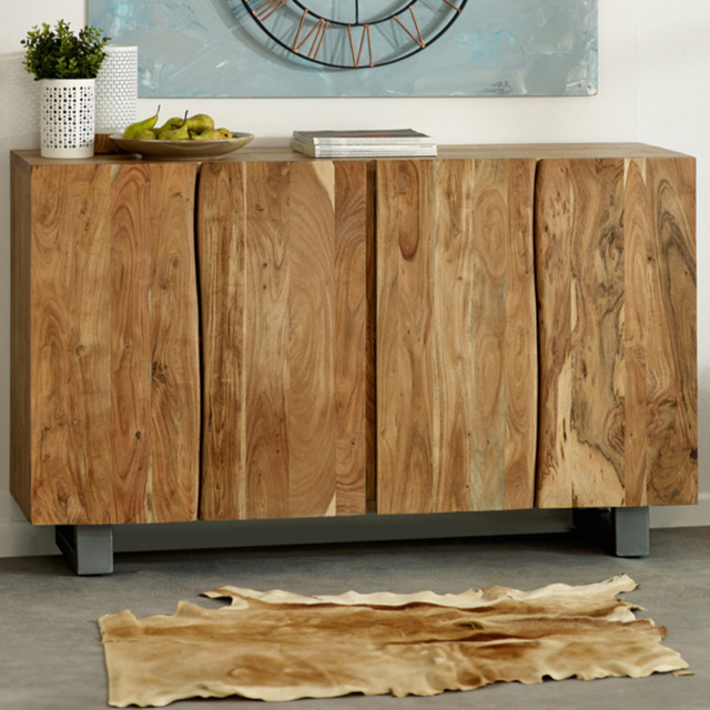 Brooklyn Barima 4 Door Wooden Sideboard - Brown - Wilko - image 1