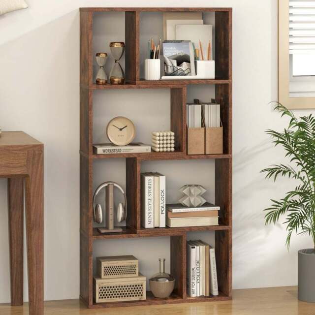Costway 8 Cube Brown Geometric Bookshelf - Size: 8 Shelf - Wilko - image 1
