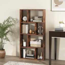 Costway 8 Cube Brown Geometric Bookshelf - Size: 8 Shelf - Wilko - thumbnail 6
