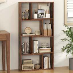 Costway 8 Cube Brown Geometric Bookshelf - Size: 8 Shelf - Wilko - thumbnail 1