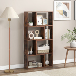 Costway 8 Cube Brown Geometric Bookshelf - Size: 8 Shelf - Wilko - thumbnail 4