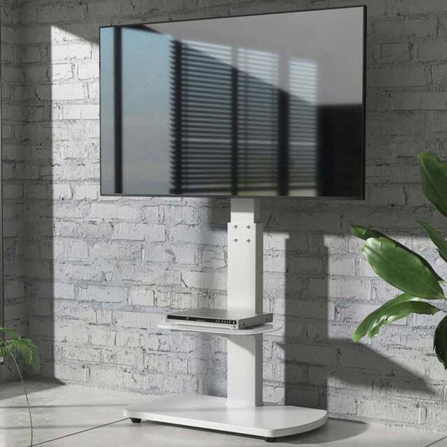 TTAP Single Shelf White Freestanding TV Stand - Size: 117.6 x 60 x 40cm - Wilko - image 1