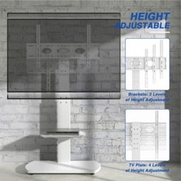 TTAP Single Shelf White Freestanding TV Stand - Size: 117.6 x 60 x 40cm - Wilko - thumbnail 6