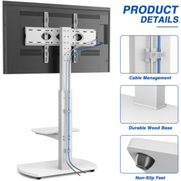 TTAP Single Shelf White Freestanding TV Stand - Size: 117.6 x 60 x 40cm - Wilko - thumbnail 5
