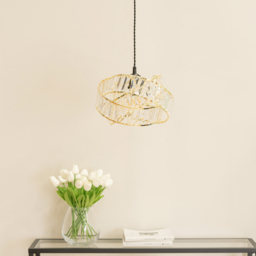 ValueLights Hudson Gold and Clear Acrylic Jewel Intertwined Easy Fit Lamp Shade - Wilko - thumbnail 5