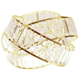 ValueLights Hudson Gold and Clear Acrylic Jewel Intertwined Easy Fit Lamp Shade - Wilko
