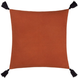 furn. Aquene Brick and Black Tufted Tasselled Cushion - Size: 50 x 50cm - Multi - Wilko - thumbnail 4