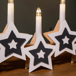Samuel Alexander White Wooden Christmas Candle Bridge with Star - Size: 22 x 38 x 4cm - Wilko - thumbnail 3