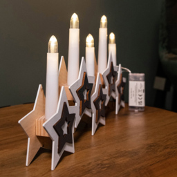Samuel Alexander White Wooden Christmas Candle Bridge with Star - Size: 22 x 38 x 4cm - Wilko - thumbnail 5
