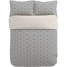 V&A Indian Lattice Super King Size Red and Teal Duvet Set - Red/ Teal - Wilko - thumbnail 3
