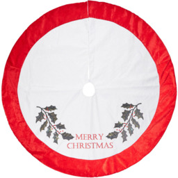 Sparkly Holly Tree SkirtWhite and Red - Wilko - thumbnail 1
