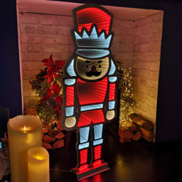 Samuel Alexander Red and White LED Infinity Standing Nutcracker Christmas Decoration 74cm - Size: 74 x 17 x 12cm - Wilko