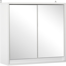 Portland White Wall Mounted Mirror Bathroom Cabinet - Size: 48 x 14.5 x 45cm - Wilko - thumbnail 3