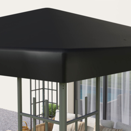 Outsunny 3 x 3m Black Gazebo Canopy Replacement Cover - Wilko - thumbnail 3