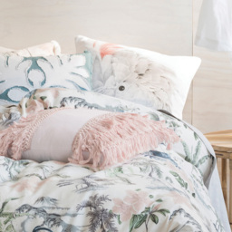 Linen House Luana Single Fringed Duvet Cover Set - White - Wilko - thumbnail 4