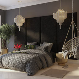 Aspire Furniture Llewelyn-Bowen Luxury Charcoal Kimiyo Linen Wall Mounted Headboard 90cm - Size: Single Pack - Grey - Aspire Beds - Wilko - thumbnail 4