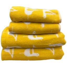 Bellissimo Sea Gull Turkish Cotton Ochre Hand and Bath Towels Set of 4 - Size: 70 x 125cm - Multi - Wilko - thumbnail 1