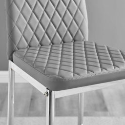 Furniturebox Valera Grey and Silver Faux Leather Bar Stool Set of 2 - Wilko - thumbnail 4