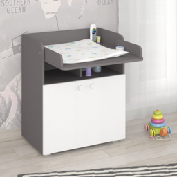 Shefa 700 2 Door 2 Shelf Grey and White Kids Changing Unit - Size: 86 x 70 x 47cm - Wilko - thumbnail 6