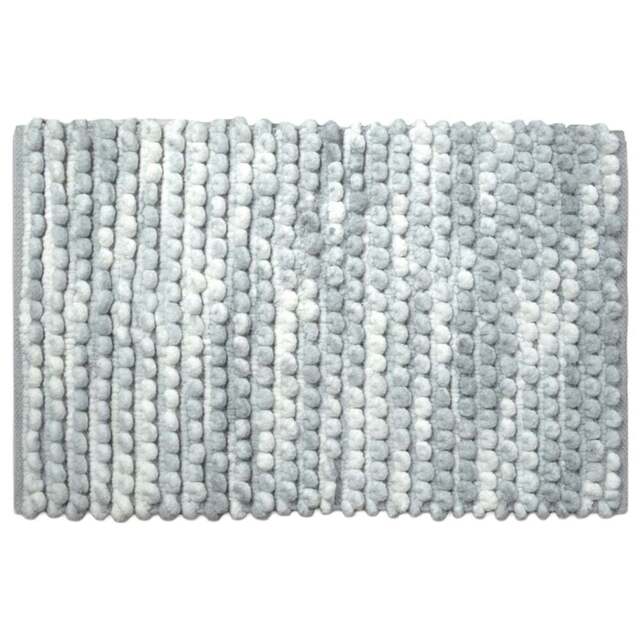 Allure Bath Fashions Grey Marble Effect Chunky Bobble Non Slip Bath Mat 50 x 80cm - Size: 50 x 80 x 1cm - Wilko - image 1