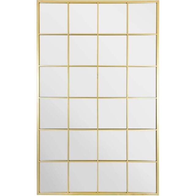 The Fenestra Gold Window Leaner Wall Mirror 174 x 110cm - MirrorOutlet - Wilko - image 1