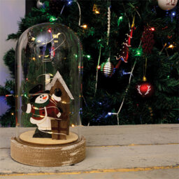 St Helens Light Up Christmas Festive Scene Cloche 20cm - Size: 11 x 11 x 20cm - Multi - Wilko - thumbnail 3