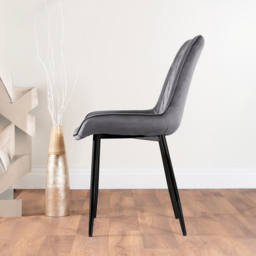 Furniturebox Arona Cesano 6 Seater Round Dining Set Grey and Chrome - Wilko - thumbnail 4