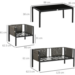 Outsunny 4 Piece Metal Garden Set Grey - Size: 4 Seater - Wilko - thumbnail 6