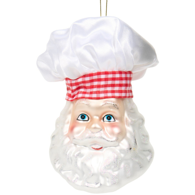 Glass Chef Santa Decoration White - Candy Cane Lane - Wilko - image 1