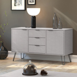 Augusta 2 Door 3 Drawer Grey Medium Sideboard - Size: 43 x 130 x 73cm - Wilko - thumbnail 7