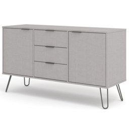 Augusta 2 Door 3 Drawer Grey Medium Sideboard - Size: 43 x 130 x 73cm - Wilko - thumbnail 3