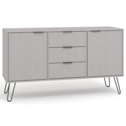 Augusta 2 Door 3 Drawer Grey Medium Sideboard - Size: 43 x 130 x 73cm - Wilko - thumbnail 4