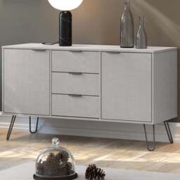 Augusta 2 Door 3 Drawer Grey Medium Sideboard - Size: 43 x 130 x 73cm - Wilko - thumbnail 1