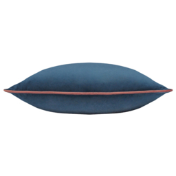 Paoletti Meridian Petrol Blush Velvet Cushion - Size: 55 x 55 cm - Multi - Wilko - thumbnail 3