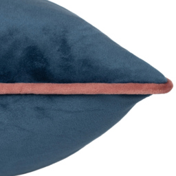 Paoletti Meridian Petrol Blush Velvet Cushion - Size: 55 x 55 cm - Multi - Wilko - thumbnail 4