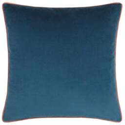Paoletti Meridian Petrol Blush Velvet Cushion - Size: 55 x 55 cm - Multi - Wilko - thumbnail 1