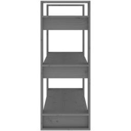 vidaXL 3 Shelf Grey Solid Pine Wood Bookcase - Size: 91 x 80 x 35cm - Wilko - thumbnail 6