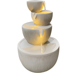 Tranquillity Hampton 4-Tier LED Water Feature - Size: 42 x 85 x 25cm - Grey - Wilko