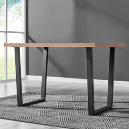 Furniturebox Solo Cesano 4 Seater Dining Set Brown and Black - Wilko - thumbnail 3
