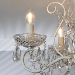 White Antiqued Jewelled Ceiling Chandelier - Wilko - thumbnail 7
