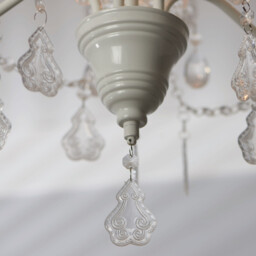 White Antiqued Jewelled Ceiling Chandelier - Wilko - thumbnail 6