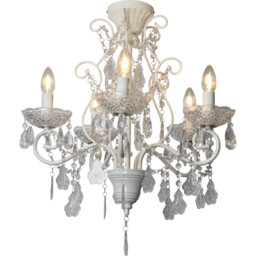 White Antiqued Jewelled Ceiling Chandelier - Wilko - thumbnail 2