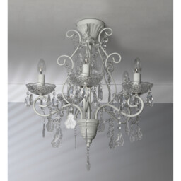White Antiqued Jewelled Ceiling Chandelier - Wilko - thumbnail 5