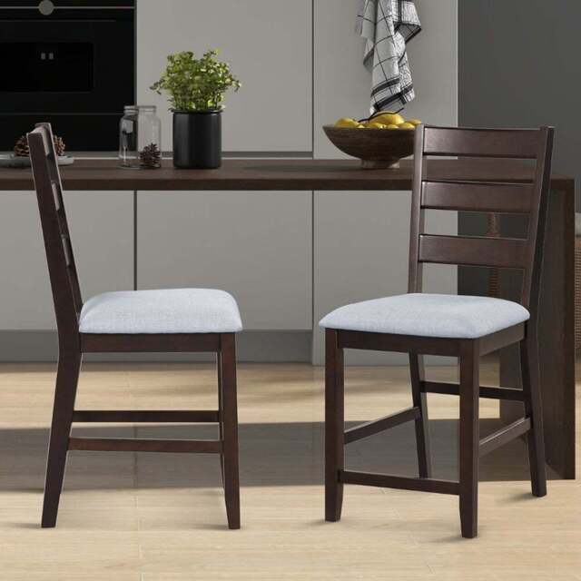 Costway Brown Counter Height Bar Stool Set of 2 - Size: 112 x 50 x 36cm - Wilko - image 1