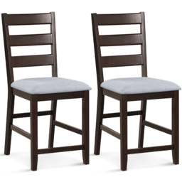 Costway Brown Counter Height Bar Stool Set of 2 - Size: 112 x 50 x 36cm - Wilko - thumbnail 3