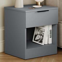 Vida Designs Trega Single Drawer Single Shelf Grey Bedside Cabinet Set of 2 - Wilko - thumbnail 1