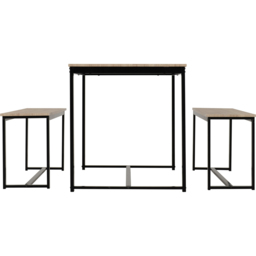 Seconique Lincoln 2 Bench Dining Set Sonoma Oak and Black - Size: 4 Seater - Brown - Wilko - thumbnail 6
