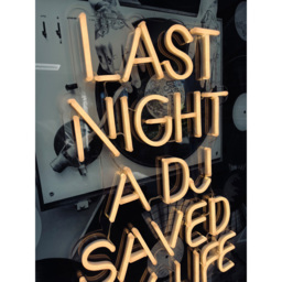 Splashbax Last Night a Dj Saved My Life Black Premium Gallery Frame LED Neon Wall Art - Size: 105 x 75 x 7cm - Multi - Wilko - thumbnail 5
