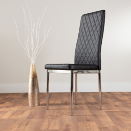 Furniturebox Copeland Valera Marble Effect 4 Seater Dining Set White Black and Chrome - Wilko - thumbnail 4