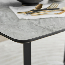 Furniturebox Copeland Valera Marble Effect 4 Seater Dining Set White Black and Chrome - Wilko - thumbnail 6